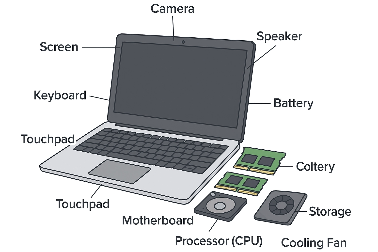 Parts Of A Laptop
